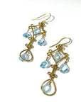 Scroll Blue Topaz Earrings