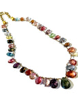 Watermelon Tourmaline Drop Necklace