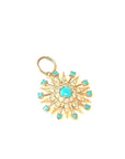 Sleeping Beauty Turquoise and Diamond Starburst Pendant