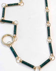 14k Yellow Gold Malachite Chain Necklace