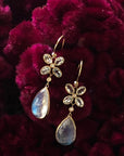 Floral Moonstone Drop Earrings