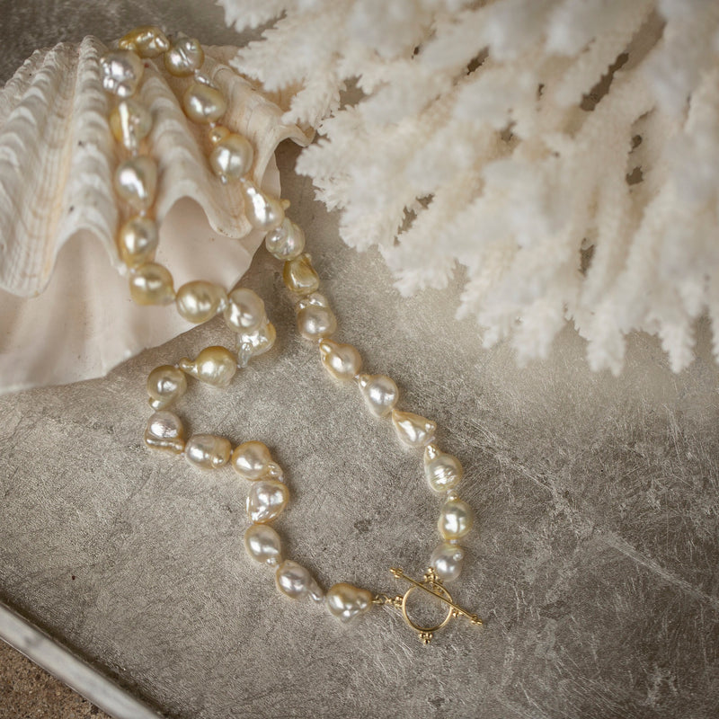 Baroque Golden South Sea Pearls Necklace