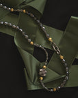 Sapphire, Labradorite, Moonstone and Diamond Necklace