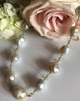 South Sea Pearl and Briolette Diamond Necklace